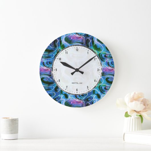 Abstraktes 3D-Hintergrundmuster Große Wanduhr (Zuhause)