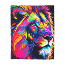 Abstraktes 3D-Lion-Portrait Digitale Kunst