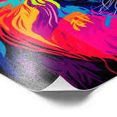 Abstraktes 3D-Lion-Portrait Digitale Kunst Fotodruck (Ecke)