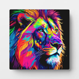 Abstraktes 3D-Lion-Portrait Digitale Kunst Fotoplatte