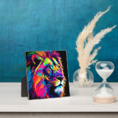 Abstraktes 3D-Lion-Portrait Digitale Kunst Fotoplatte (InSitu)