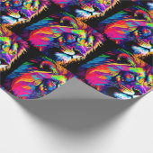 Abstraktes 3D-Lion-Portrait Digitale Kunst Geschenkpapier (Ecke)