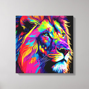 Abstraktes 3D-Lion-Portrait Digitale Kunst Leinwanddruck