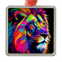 Abstraktes 3D-Lion-Portrait Digitale Kunst