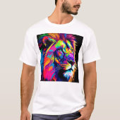 Abstraktes 3D-Lion-Portrait Digitale Kunst T-Shirt (Vorderseite)