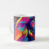 Abstraktes 3D-Löwenportrait Digitale Kunst Kaffeetasse (Vorderseite Links)