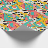 Abstraktes 80er 90s Retro Theme Wrapping Paper Geschenkpapier (Ecke)