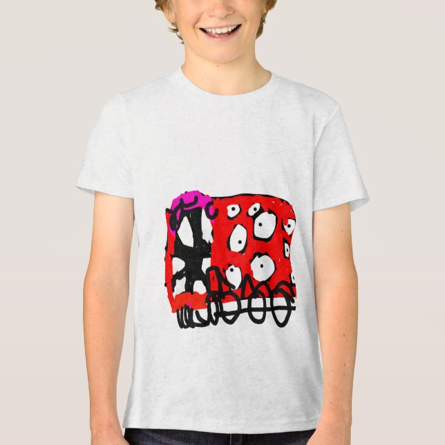 abstraktes Abendessen Tri-Blend Shirt (Vorderseite)