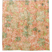 Abstraktes Acer Blätter auf zerkratztem Korallenbo Duschvorhang (Vorderseite)