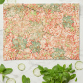 Abstraktes Acer Blätter auf zerkratztem Korallenbo Geschirrtuch (Gefaltet)