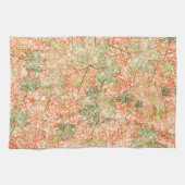 Abstraktes Acer Blätter auf zerkratztem Korallenbo Geschirrtuch (Horizontal)