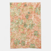 Abstraktes Acer Blätter auf zerkratztem Korallenbo Geschirrtuch (Vertikal)