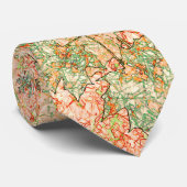 Abstraktes Acer Blätter auf zerkratztem Korallenbo Krawatte (Gerollt)