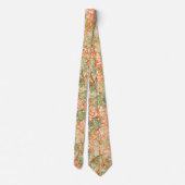 Abstraktes Acer Blätter auf zerkratztem Korallenbo Krawatte (Rückseite)