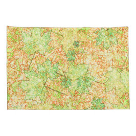 Abstraktes Acerblatt auf zerkratztem Boden, beige Kissenbezug