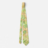 Abstraktes Acerblatt auf zerkratztem Boden, beige Krawatte (Rückseite)