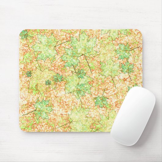 Abstraktes Acerblatt auf zerkratztem Boden, beige Mousepad (Mit Mouse)