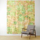 Abstraktes Acerblatt auf zerkratztem Boden, beige Wandteppich (Beispiel)