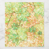 Abstraktes Acerblatt auf zerkratztem Boden, beige Weinetikett (Einzelnes Label)