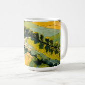 Abstraktes Ackerland und Grünes Weideland Kaffeetasse (VorderseiteRechts)