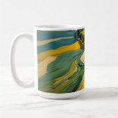 Abstraktes Ackerland und Grünes Weideland Kaffeetasse (Links)