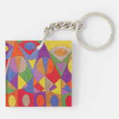 Abstraktes Acryl 1 Schlüsselanhänger (Rückseite)