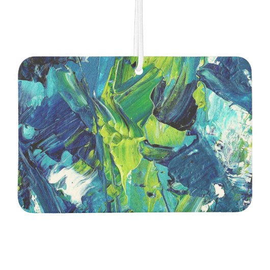 Abstraktes Acryl in Blau Autolufterfrischer (Vorderseite)
