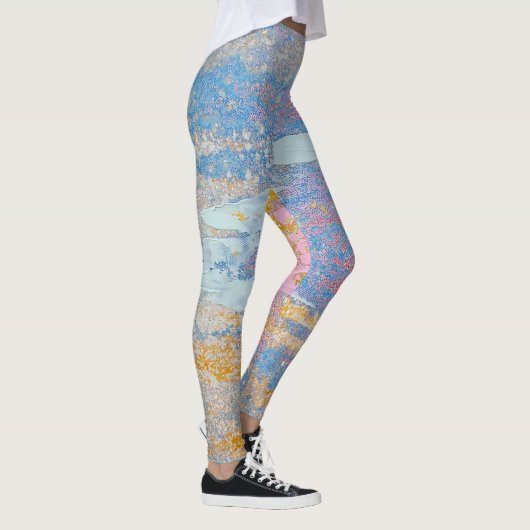 abstraktes Acrylfarbmuster Leggings (Rechts)