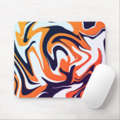 Abstraktes Acrylgelborange Flüssig-Muster  Mousepad (Mit Mouse)