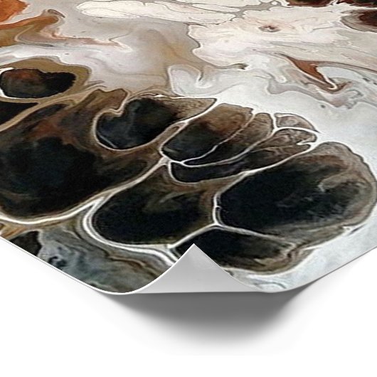 Abstraktes Acrylgemälde braun-neutral Poster (Ecke)