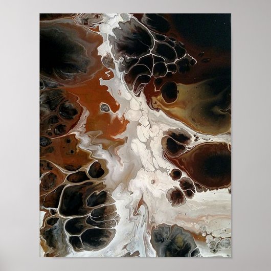 Abstraktes Acrylgemälde braun-neutral Poster (Vorne)