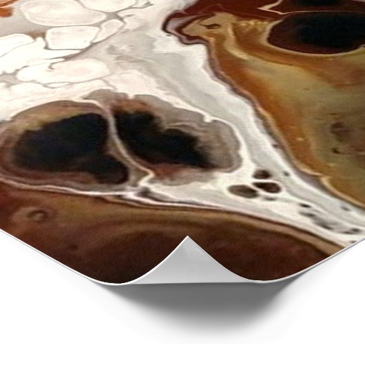 Abstraktes Acrylgemälde braun-neutral Poster (Ecke)