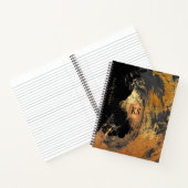 Abstraktes Acrylgemälde mit schwarzem Gold mit Mon Notizblock (Innenseite)