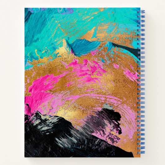 Abstraktes Acrylgold mit Monogramm Notizblock (Rückseite)