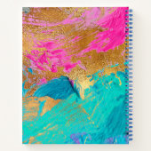 Abstraktes Acrylgold mit Monogramm Notizblock (Rückseite)