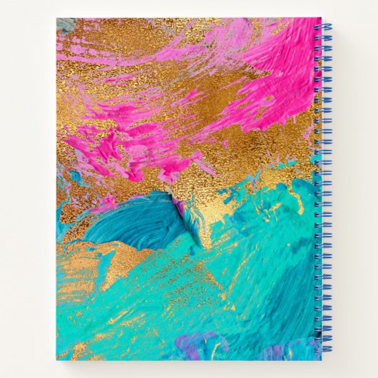 Abstraktes Acrylgold mit Monogramm Notizblock (Rückseite)