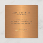 Abstraktes Acrylgold mit Monogramm Quadratische Visitenkarte (Rückseite)