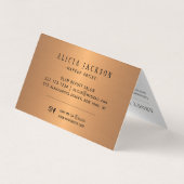 Abstraktes Acrylgold mit Monogramm Visitenkarten (Rückseite)