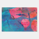 Abstraktes Acrylic Paint Gelli Print Set von drei Geschenkpapier Set (Vorderseite 2)