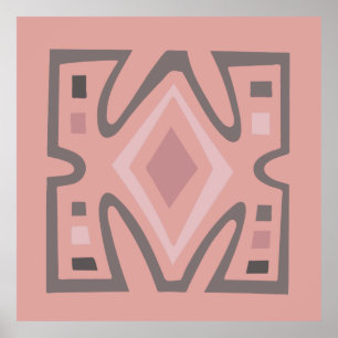 Abstraktes afrikanisches geometrisches Stammmuster Poster