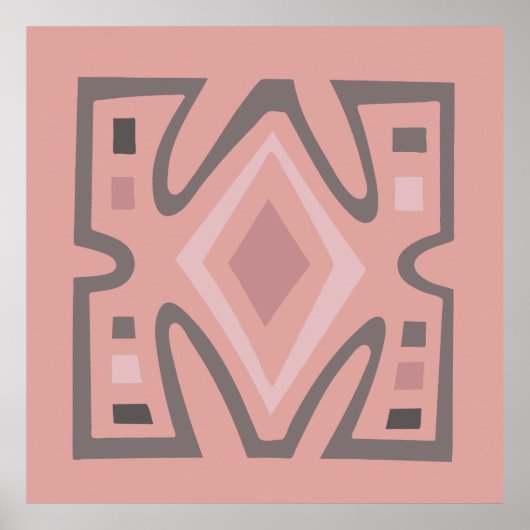 Abstraktes afrikanisches geometrisches Stammmuster Poster (Vorne)