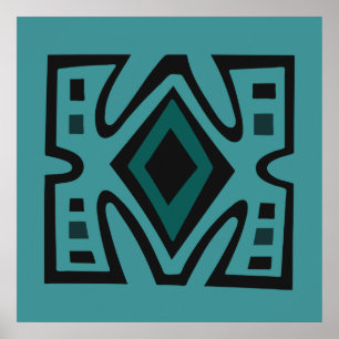 Abstraktes afrikanisches geometrisches Stammmuster Poster