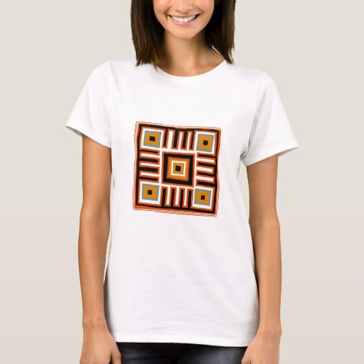 Abstraktes afrikanisches geometrisches Stammmuster T-Shirt (Vorderseite)