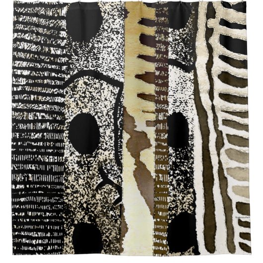 Abstraktes afrikanisches Jungle-Stammmuster Duschvorhang (Vorderseite)