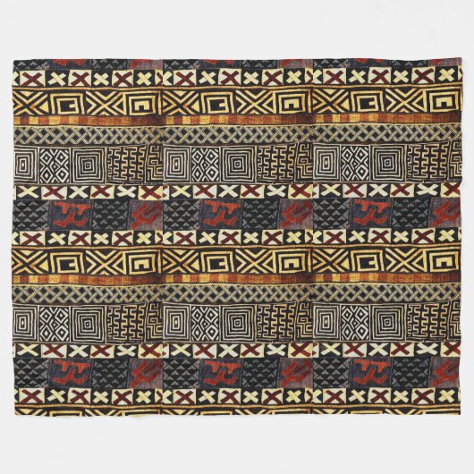 Abstraktes afrikanisches Modedesign Fleecedecke (Vorderseite (Horizontal))