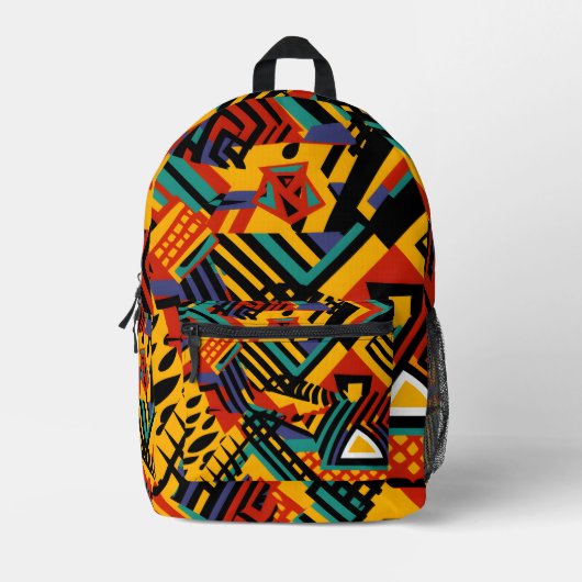 Abstraktes afrikanisches Muster Bedruckter Rucksack (Vorderseite)