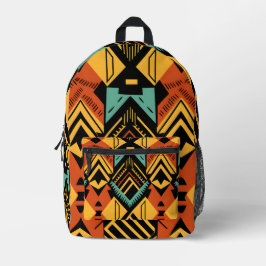Abstraktes afrikanisches Muster Bedruckter Rucksack