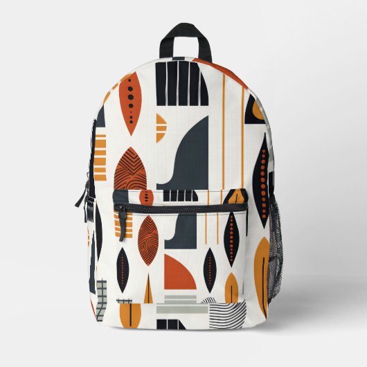 Abstraktes afrikanisches Muster Bedruckter Rucksack (Vorderseite)