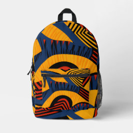 Abstraktes afrikanisches Muster Bedruckter Rucksack