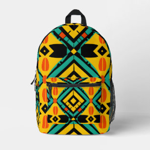Abstraktes afrikanisches Muster Bedruckter Rucksack